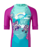 Girl's Endurance10 Essential All In One Legsuit - Diva, Neon Violet & Arctic Glass