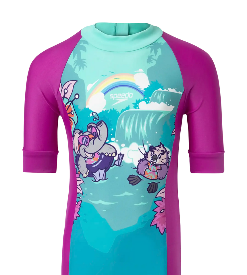 Girl's Endurance10 Essential All In One Legsuit - Diva, Neon Violet & Arctic Glass
