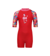 Girls Endurance 10 Essential All In One Suit For Tots (Age Range 2-8 Years) - Risk Red & Summer Yellow