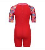 Girls Endurance 10 Essential All In One Suit - Risk Red & Summer Yellow
