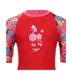 Girls Endurance 10 Essential All In One Suit For Tots (Age Range 2-8 Years) - Risk Red & Summer Yellow