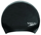 Women's Long Hair Silicone Swim Caps -Black