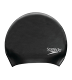 Women's Long Hair Silicone Swim Caps -Black