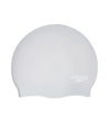 Women's Long Hair Silicone Swim Caps - Silver & White