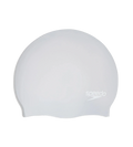 Women's Long Hair Silicone Swim Caps - Silver & White