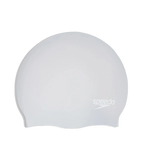 Women's Long Hair Silicone Swim Caps - Silver & White