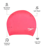 Women's Long Hair Silicone Swim Caps - Ecstatic