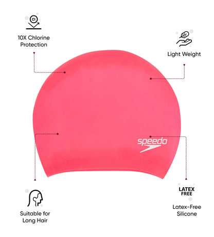 Women's Long Hair Silicone Swim Caps - Ecstatic