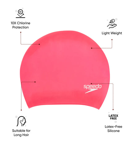 Women's Long Hair Silicone Swim Caps - Ecstatic