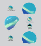 Unisex Adult Multicolor Silicone Swim Cap For Men and Women - Sna Anthracite