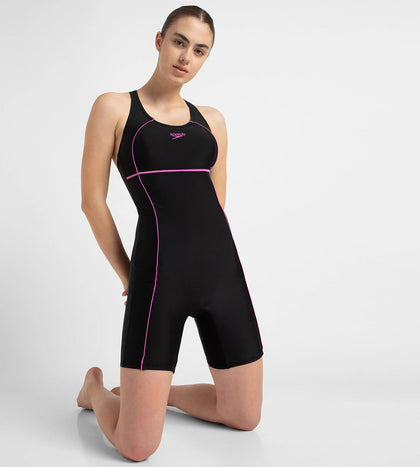 Women's Endurance10 Classic Racerback Legsuit - Black & Neon Violet