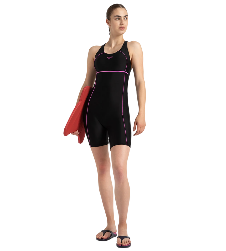Women's Endurance10 Classic Racerback Legsuit - Black & Neon Violet