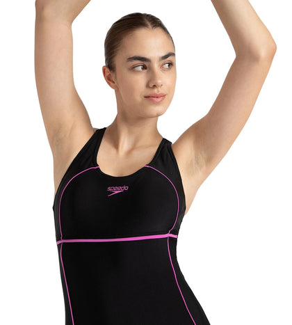 Women's Endurance10 Classic Racerback Legsuit - Black & Neon Violet