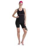 Women's Endurance 10 Classic Racerback Legsuit Swimwear - Black & Fandango Pink