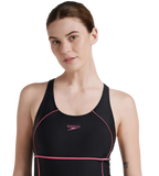 Women's Endurance 10 Classic Racerback Legsuit Swimwear - Black & Fandango Pink