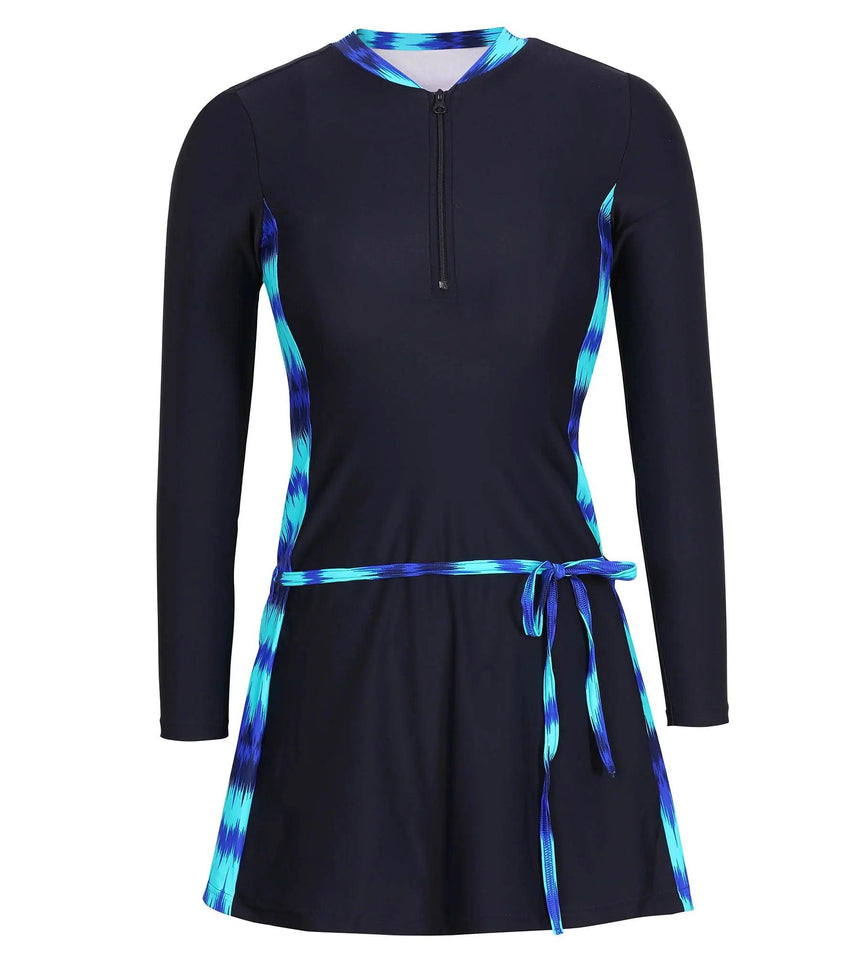 Women's Endurance 10 Two Piece Full Body Suit Swimwear - Navy & Deep Indigo