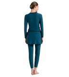 Women's Endurance 10 Two Piece Full Body Suit Swimwear - Dark Teal & True Navy