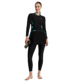 Women's Endurance10 Two Piece Closedback Full Body Suit - Black, Dark Teal & Arctic Glass