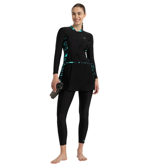 Women's Endurance10 Two Piece Closedback Full Body Suit - Black, Dark Teal & Arctic Glass
