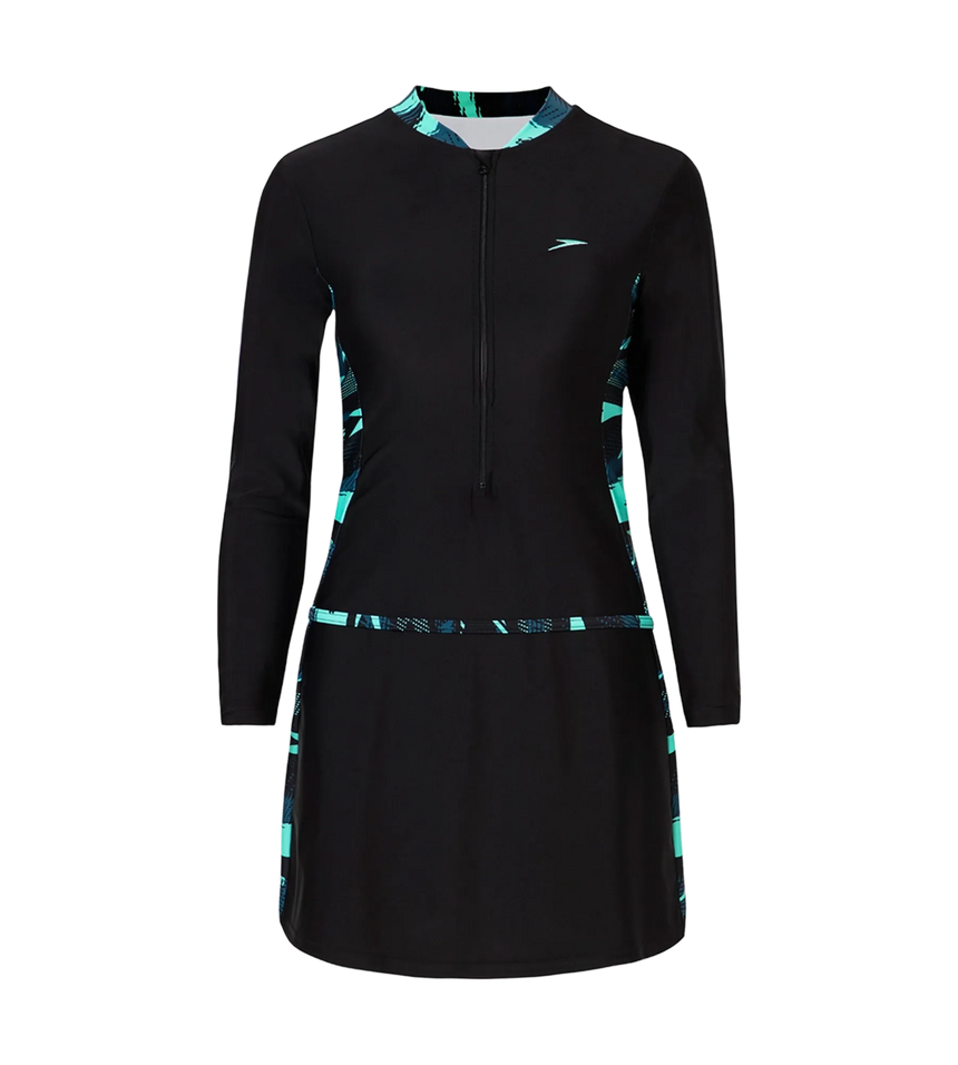 Women's Endurance10 Two Piece Closedback Full Body Suit - Black, Dark Teal & Arctic Glass