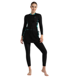 Women's Endurance10 Two Piece Closedback Full Body Suit - Black, Dark Teal & Arctic Glass