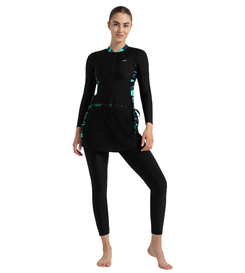 Women's Endurance10 Two Piece Closedback Full Body Suit - Black, Dark Teal & Arctic Glass