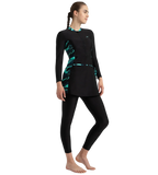 Women's Endurance10 Two Piece Closedback Full Body Suit - Black, Dark Teal & Arctic Glass