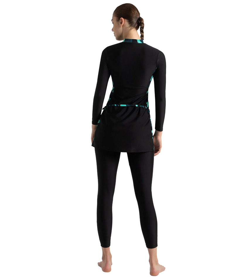 Women's Endurance10 Two Piece Closedback Full Body Suit - Black, Dark Teal & Arctic Glass