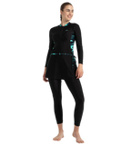 Women's Endurance10 Two Piece Closedback Full Body Suit - Black, Dark Teal & Arctic Glass