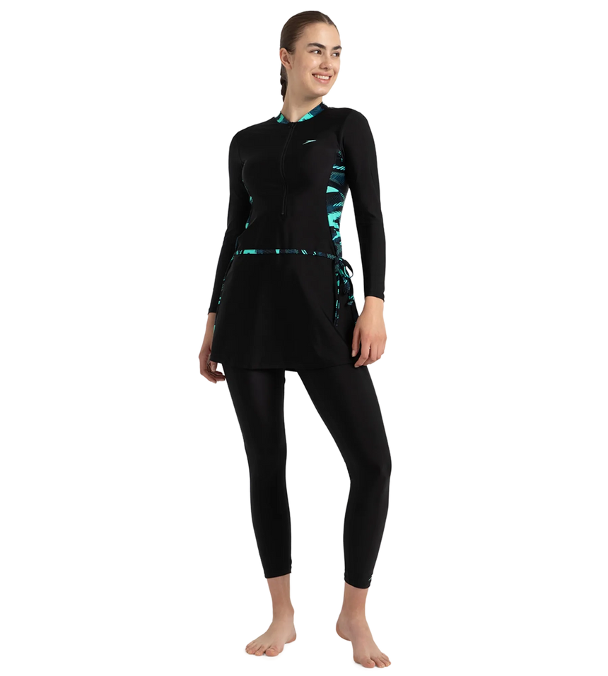 Women's Endurance10 Two Piece Closedback Full Body Suit - Black, Dark Teal & Arctic Glass