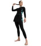 Women's Endurance10 Two Piece Closedback Full Body Suit - Black, Dark Teal & Arctic Glass