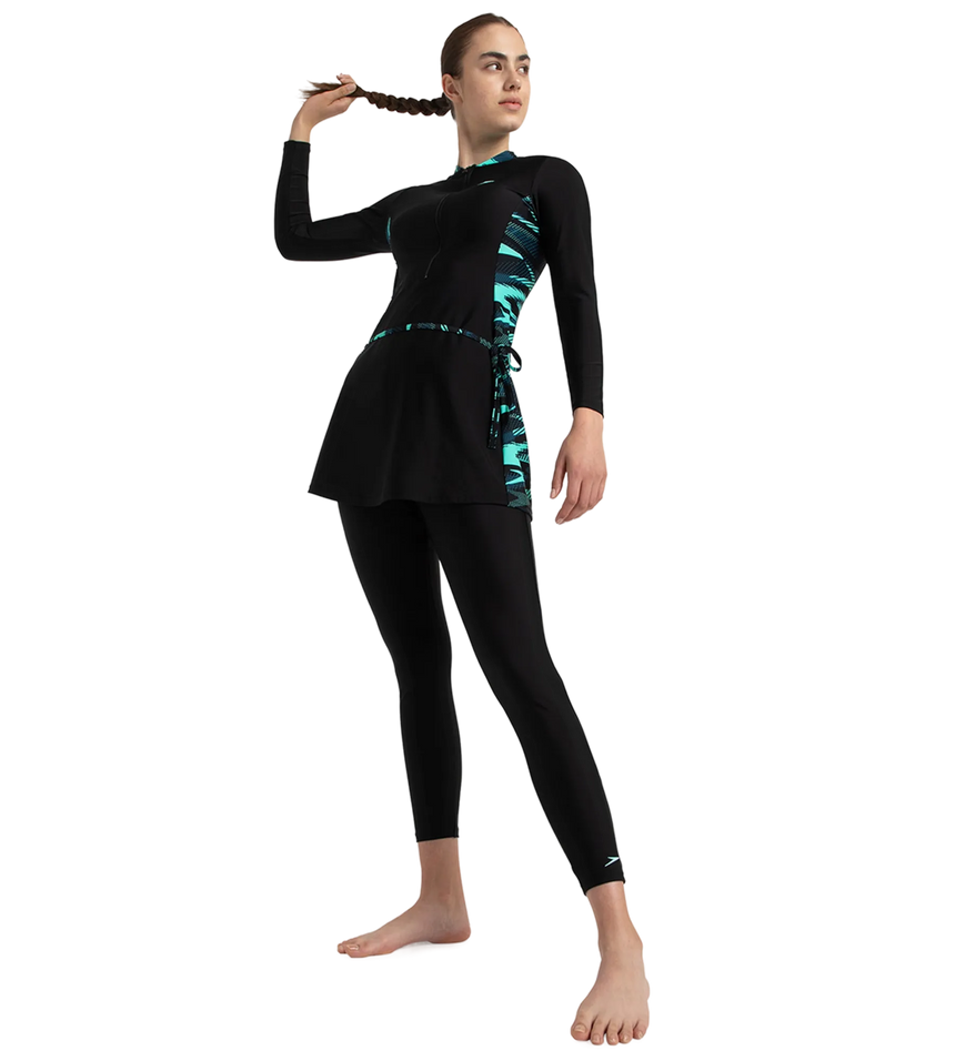 Women's Endurance10 Two Piece Closedback Full Body Suit - Black, Dark Teal & Arctic Glass