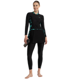 Women's Endurance10 Two Piece Closedback Full Body Suit - Black, Dark Teal & Arctic Glass