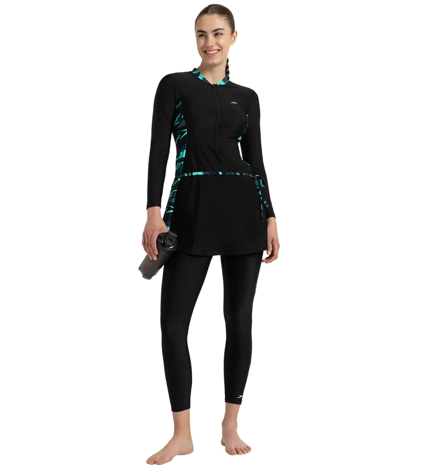 Women's Endurance10 Two Piece Closedback Full Body Suit - Black, Dark Teal & Arctic Glass