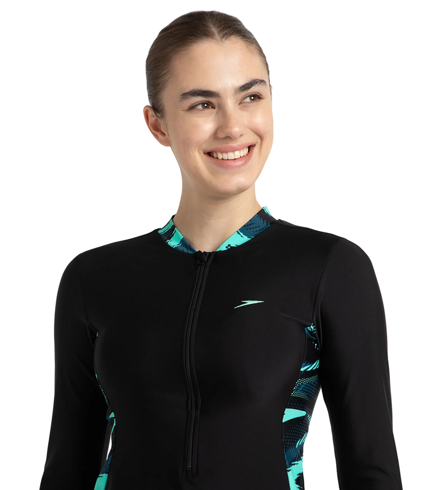 Women's Endurance10 Two Piece Closedback Full Body Suit - Black, Dark Teal & Arctic Glass