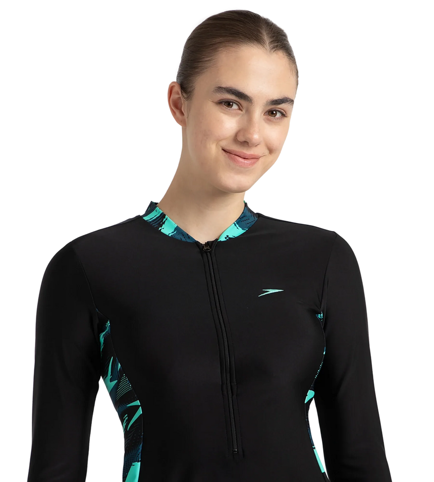 Women's Endurance10 Two Piece Closedback Full Body Suit - Black, Dark Teal & Arctic Glass