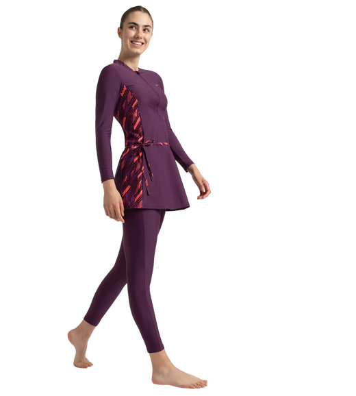Women's Enduraflex Two Piece Closedback Full Body Suit - Plum Dandy, Coral Sands & Neon Violet