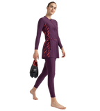 Women's Enduraflex Two Piece Closedback Full Body Suit - Plum Dandy, Coral Sands & Neon Violet