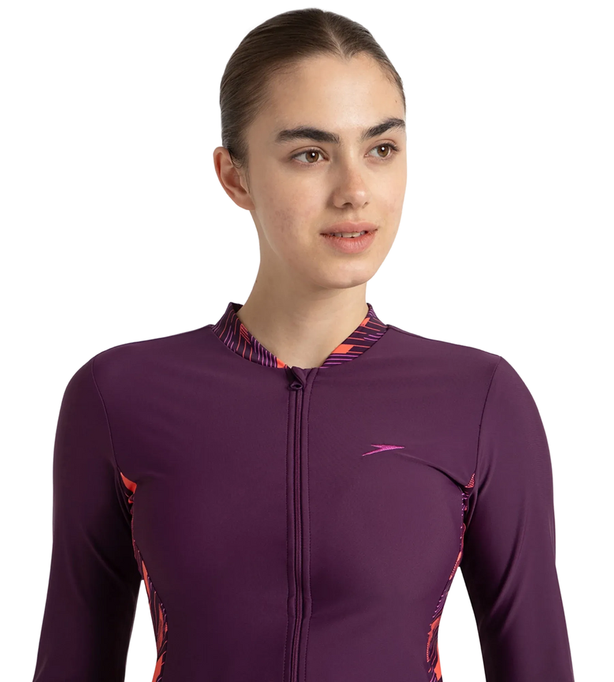 Women's Enduraflex Two Piece Closedback Full Body Suit - Plum Dandy, Coral Sands & Neon Violet