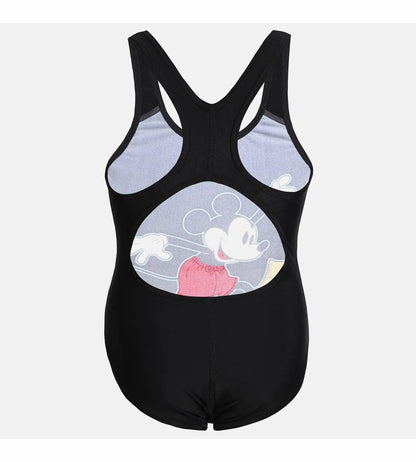 Girl's Disney Mickey Mouse One Piece Swimwear - Trooper Logo Black & White_3