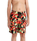Boys Quick Dry Graphic Print Watershorts- Black & Watermelon