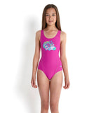 Girl's Logo Placement Splashback Swimwear - Diva & Princess Pink_1
