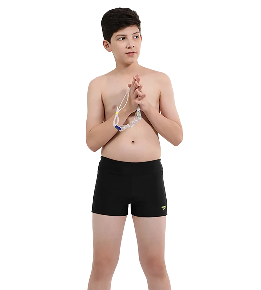 Boy's Endurance 10 Essential Houston Aquashort - Black & Lemon Drizzle
