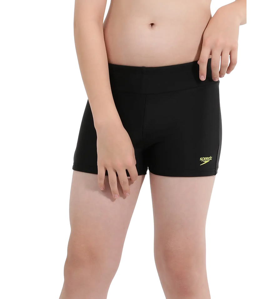 Boy's Endurance 10 Essential Houston Aquashort - Black & Lemon Drizzle