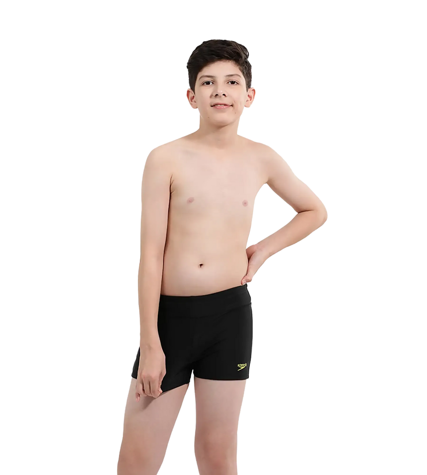 Boy's Endurance 10 Essential Houston Aquashort - Black & Lemon Drizzle