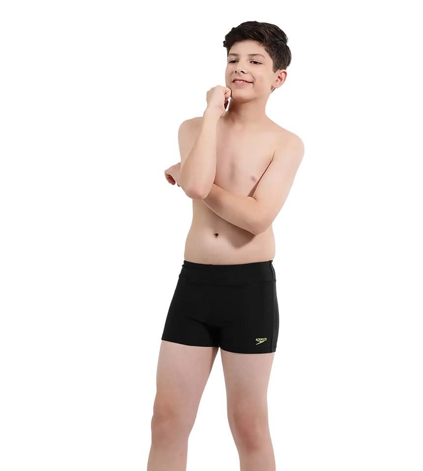 Boy's Endurance 10 Essential Houston Aquashort - Black & Lemon Drizzle