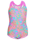 Tots Endurance 10 Blowing Bubbles Printed Essential V-Cut Swimsuit - Jade, Orchid & Soft Coral
