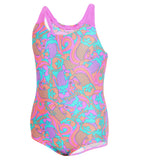 Tots Endurance 10 Blowing Bubbles Printed Essential V-Cut Swimsuit - Jade, Orchid & Soft Coral