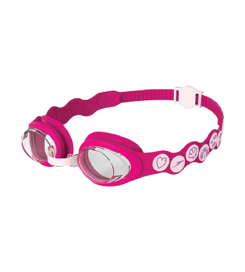 Kids Sea Squad Spot Anti Fog Clear Lens Swim Goggles For Tots (Age Range - 3-6 Years) - Blossom, Electric Pink & Clear