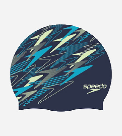 Unisex Adult Slogan Print Silicone Swim Cap For Men and Women - Sna Anthracite